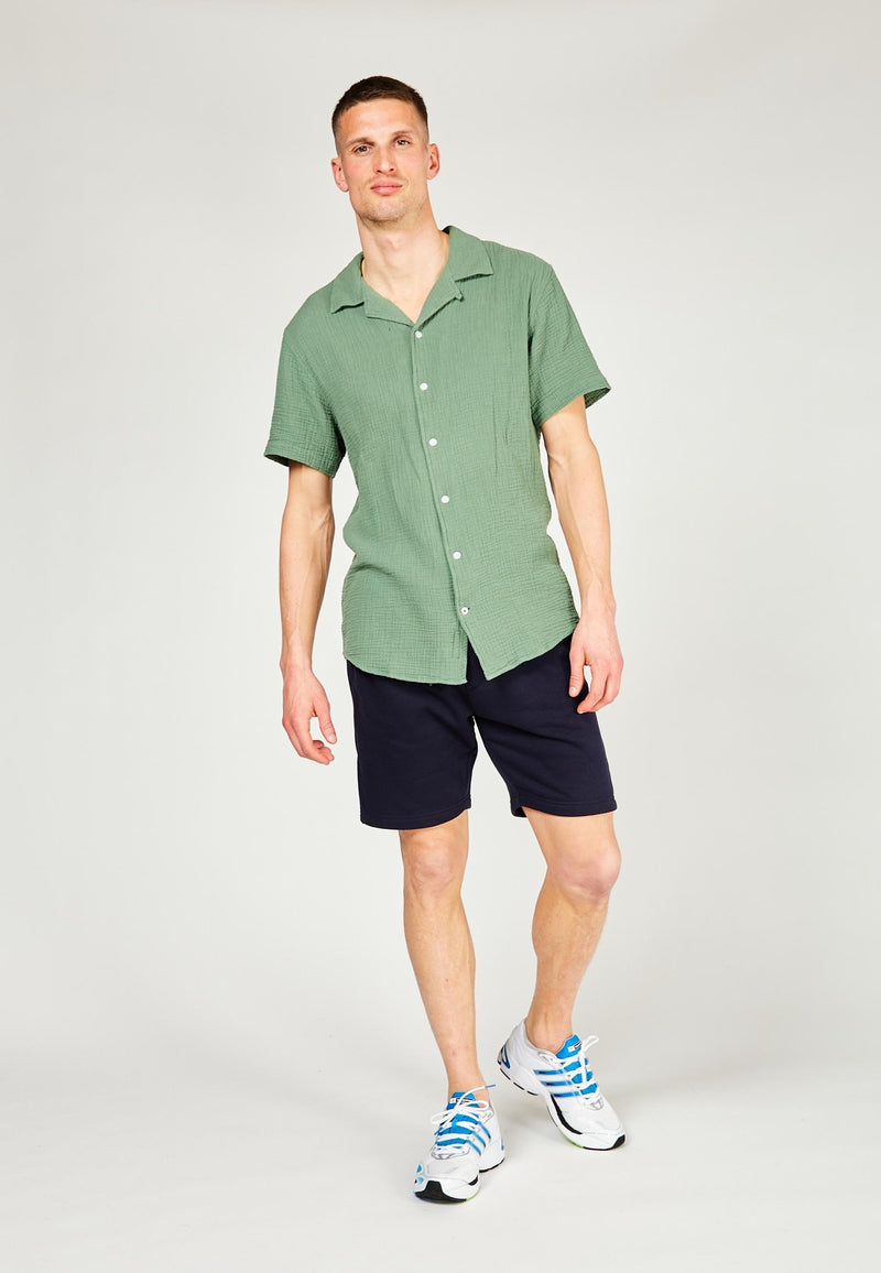 Kronstadt Cuba Muslin S/S bomuldsskjorte Shirts S/S Ivy Green