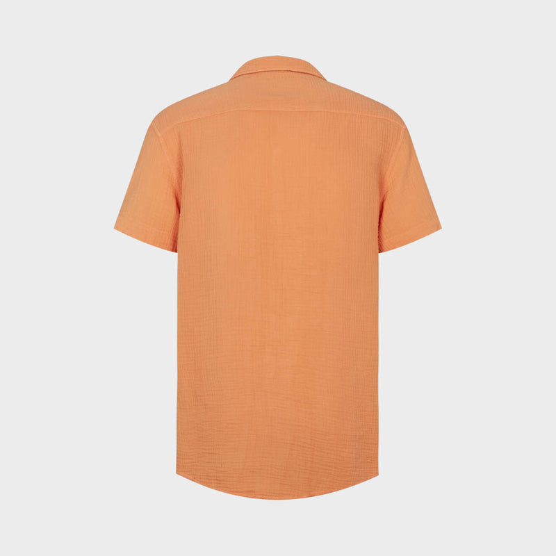 Kronstadt Cuba Muslin S/S bomuldsskjorte Shirts S/S Papaya