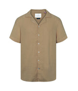 Kronstadt Cuba Muslin S/S bomuldsskjorte Shirts S/S Sepia tint brown