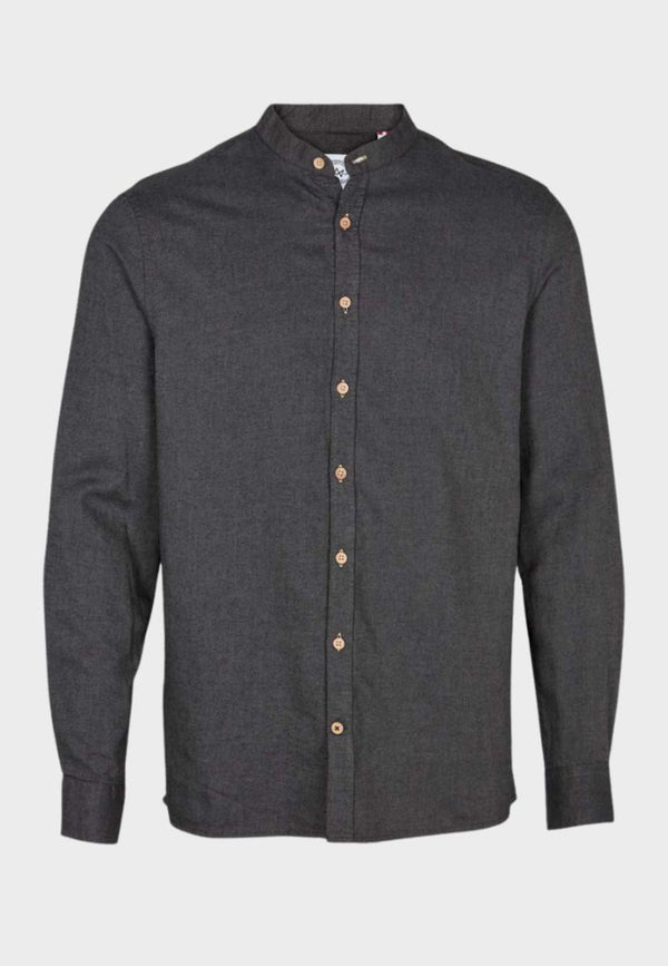Kronstadt Dean Diego Henley bpmuldsskjorte Shirts L/S Dark grey