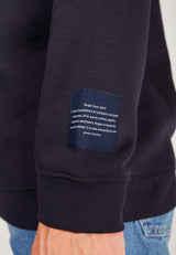 Kronstadt Harald sweatshirt af økologisk bomuld og genanvendt polyester med logo Sweat Navy