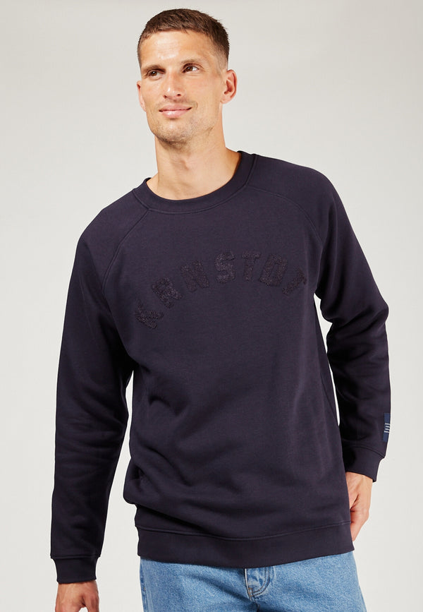 Kronstadt Harald sweatshirt af økologisk bomuld og genanvendt polyester med logo Sweat Navy