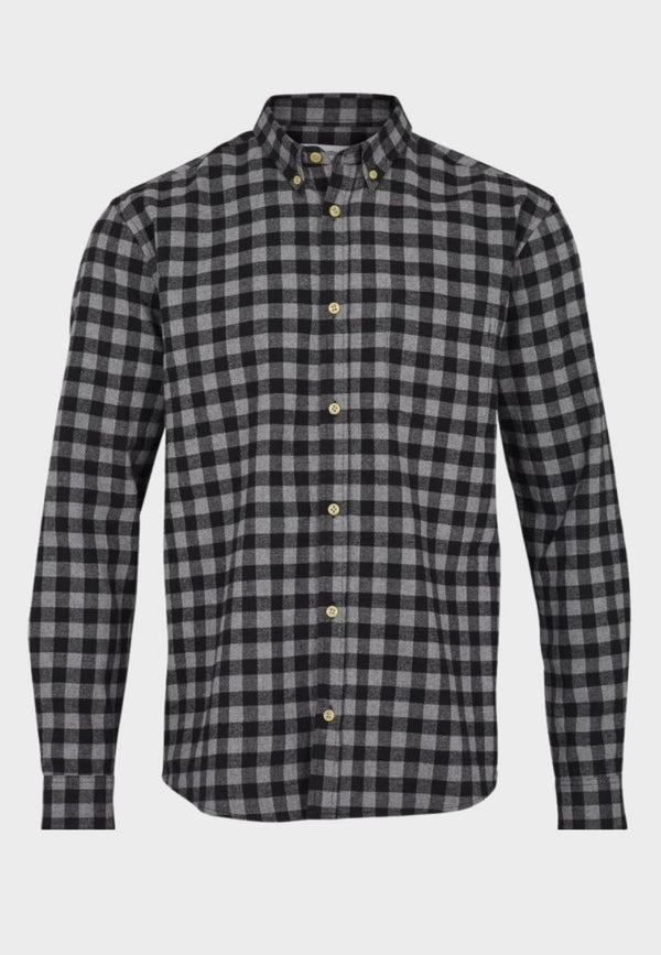 Kronstadt Johan Check Gr.18  langærmet skjorte Shirts L/S Black