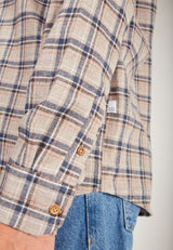 Kronstadt Johan Flannel Check bomuldsskjorte Shirts L/S Light Grey