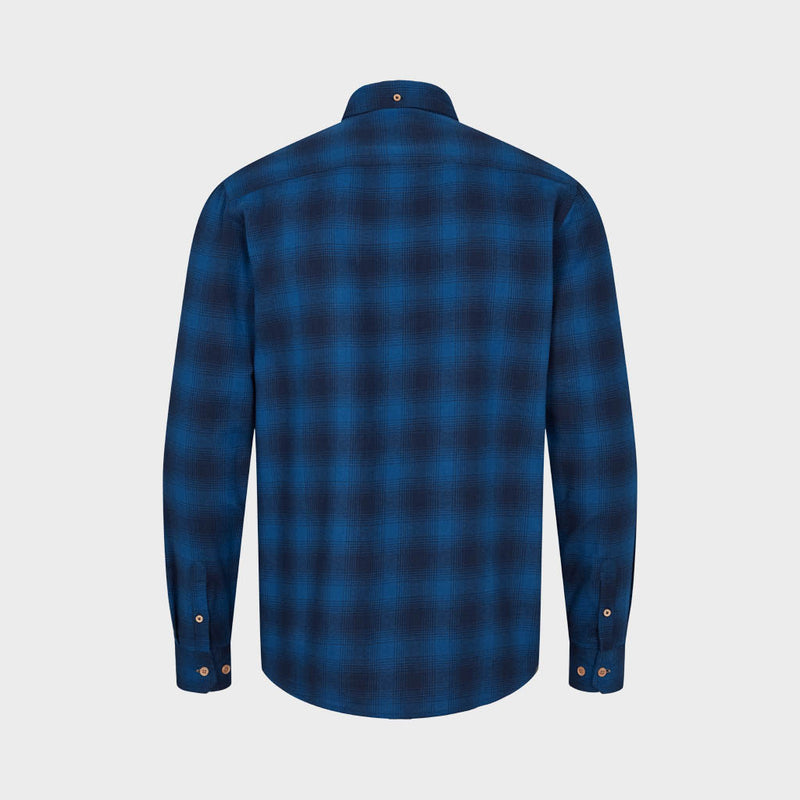 Kronstadt Johan Flannel Check 34 bomuldsskjorte Shirts L/S Blue Check
