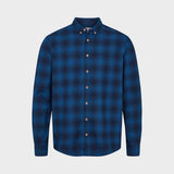 Kronstadt Johan Flannel Check 34 bomuldsskjorte Shirts L/S Blue Check