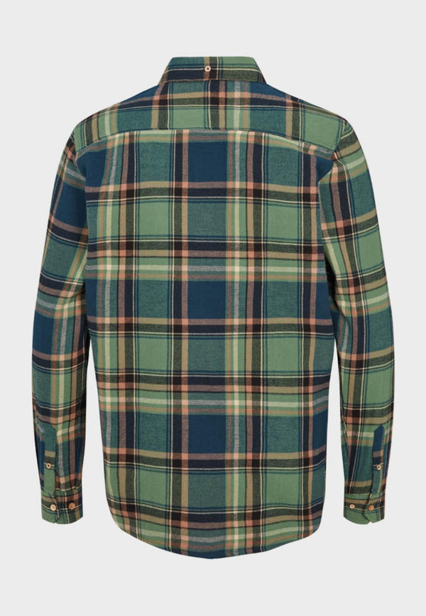Kronstadt Johan Flannel check shirt Shirts L/S Ivy Green / Blue