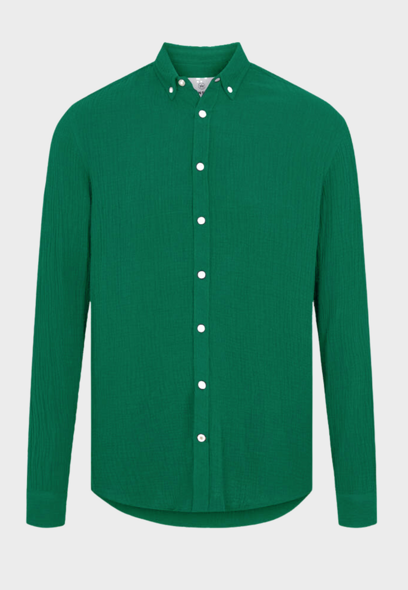 Kronstadt Johan Muslin bomuldsskjorte Shirts L/S Ivy Green