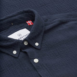 Kronstadt Johan Muslin bomuldsskjorte Shirts L/S Navy
