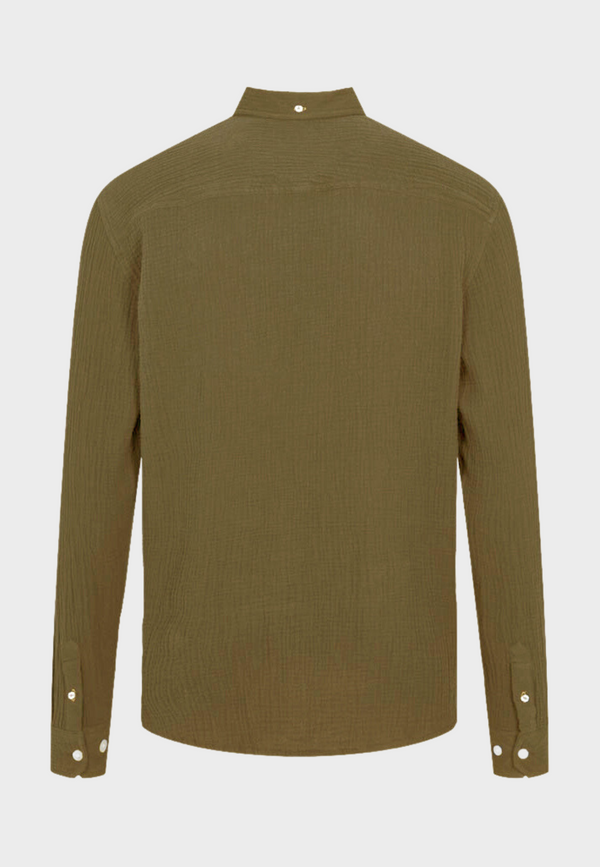 Kronstadt Johan Muslin bomuldsskjorte Shirts L/S Sepia tint brown
