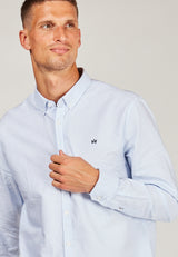 Kronstadt Johan Oxford stribet bomuldsskjorte Shirts L/S Navy