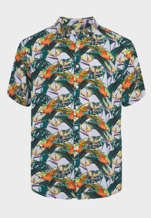 Kronstadt Johan Tropical vibes S/S rayon skjorte Shirts S/S Lavender