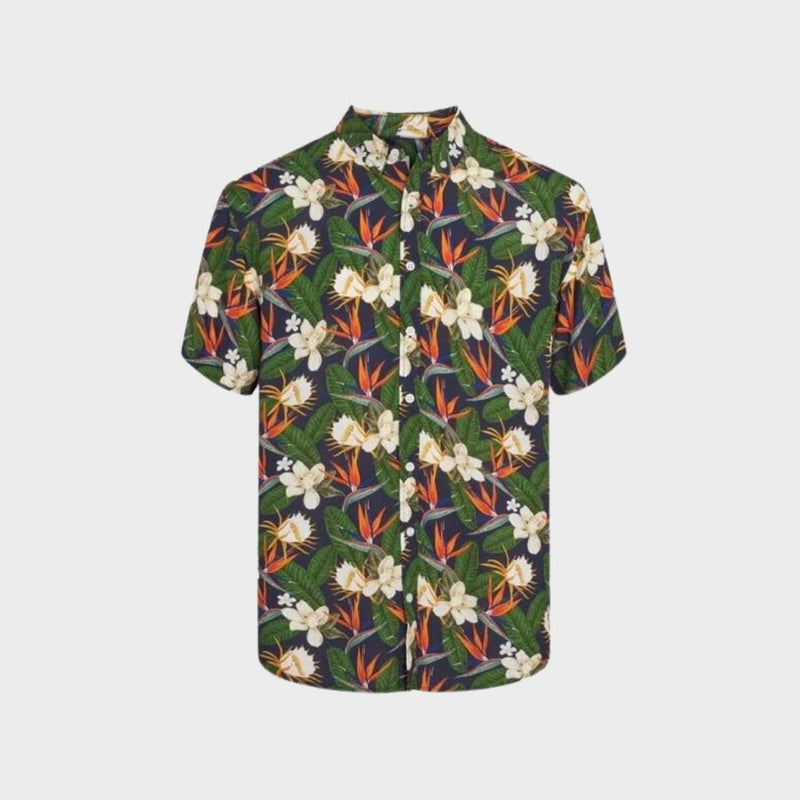 Kronstadt Johan Tropical vibes S/S rayon skjorte Shirts S/S Navy
