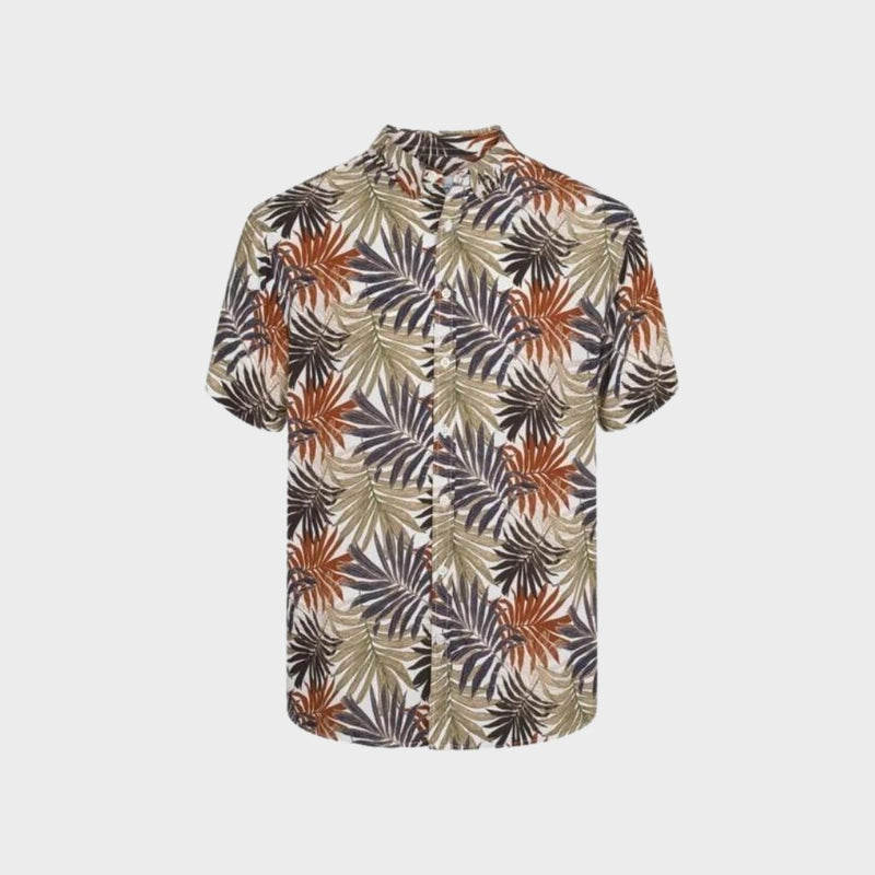 Kronstadt Johan Tropical vibes S/S rayon skjorte Shirts S/S Tobacco