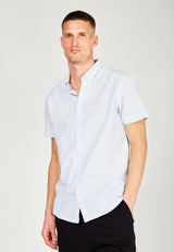 Kronstadt Johan seersucker S/S bomuldsskjorte Shirts S/S White/White