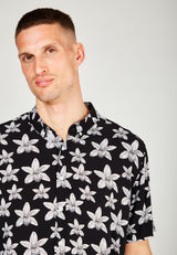 Kronstadt Johan summer vibes S/S rayonskjorte Shirts S/S Black