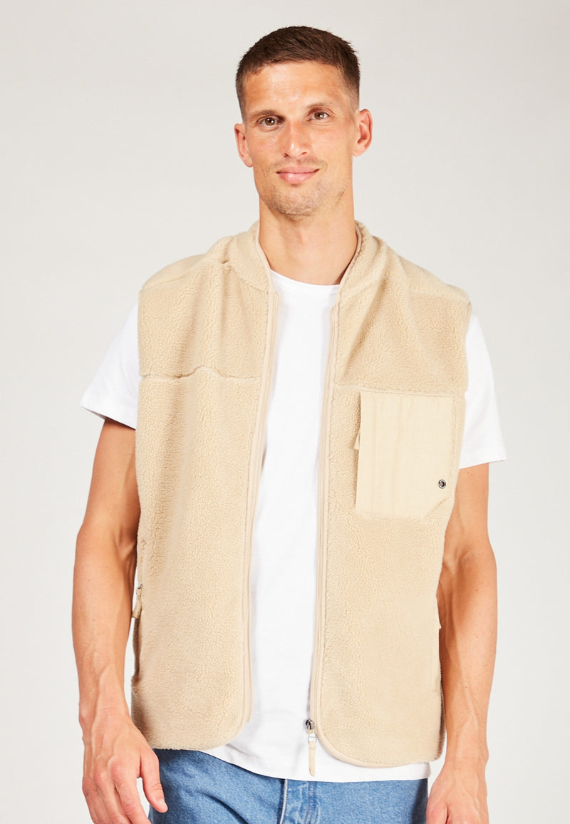 Kronstadt Kayson Teddy vest Outerwear Beige