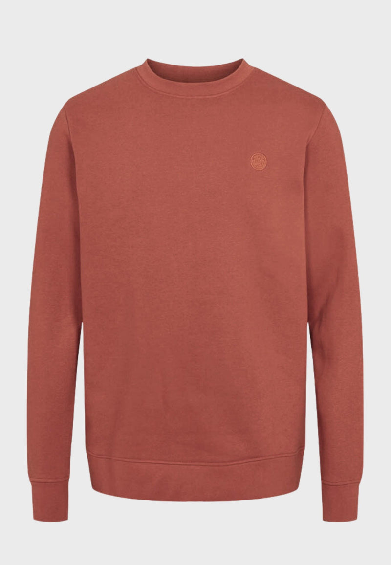 Kronstadt Lars sweatshirt af økologisk bomuld og genanvendt polyester Sweat Brick Red
