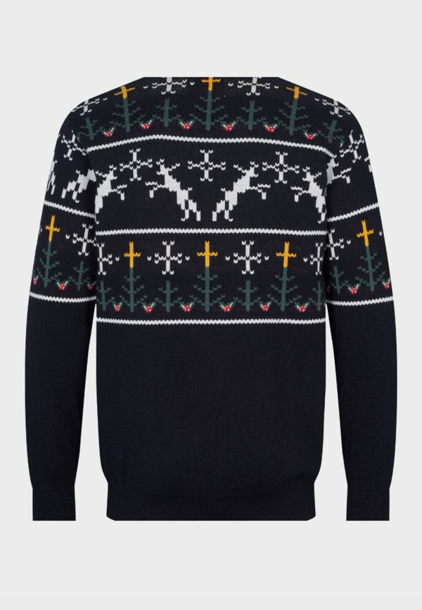 Kronstadt Norsk julesweater af bomuld Knits Navy