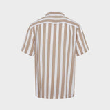 Kronstadt Ramon Cuba big stripe S/S rayonskjorte Shirts S/S Desert sand