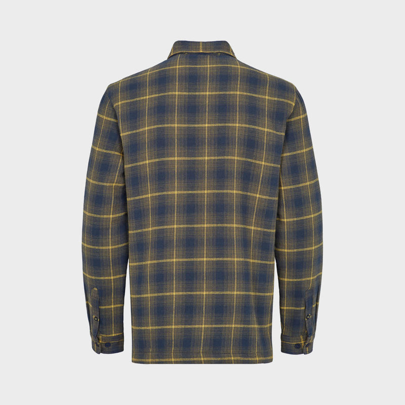 Kronstadt Ramon Flannel check 21 quilt overshirt Overshirts Army / Navy / Yellow