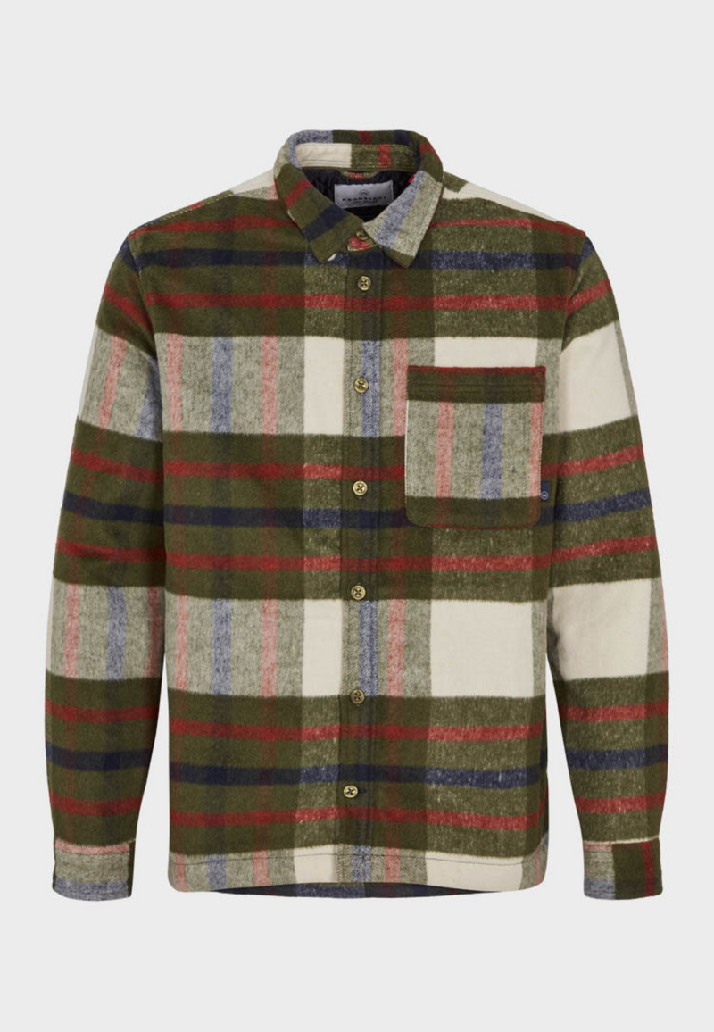 Kronstadt Ramon Flannel check quilt overshirt Overshirts Army