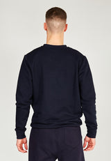 Kronstadt Sweatshirt af økologisk bomuld og genanvendt polyester med print. Sweat Navy