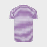 Kronstadt Timmi t-shirt af økologisk bomuld og genanvendt polyester med striber. Tee Lavender / White