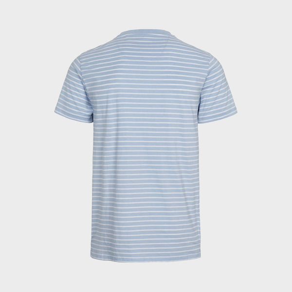 Kronstadt Timmi t-shirt af økologisk bomuld og genanvendt polyester med striber. Tee Light blue
