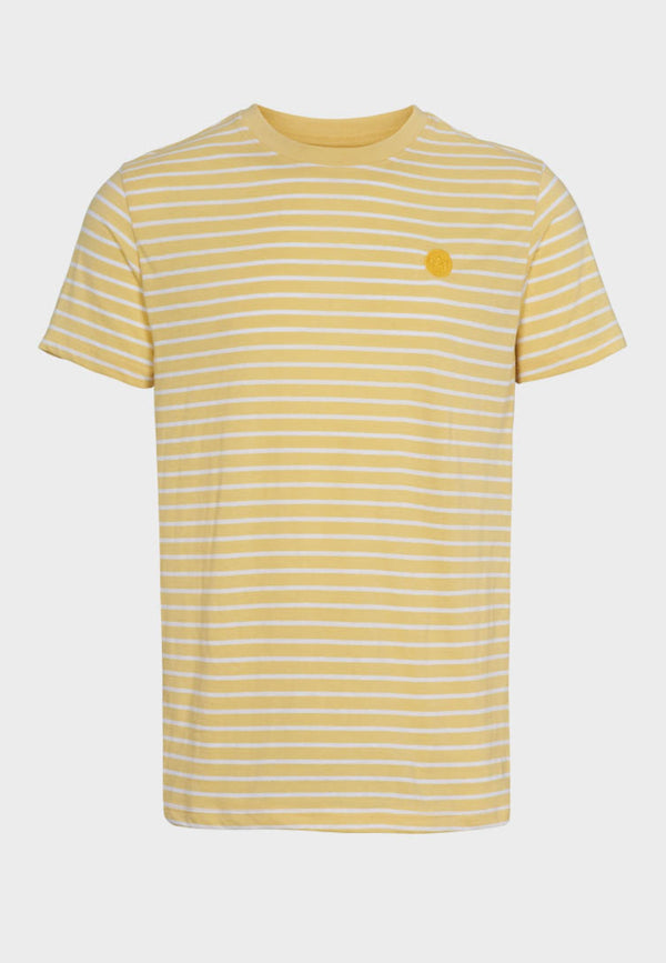 Kronstadt Timmi t-shirt af økologisk bomuld og genanvendt polyester med striber. Tee Light yellow