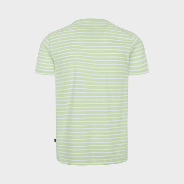 Kronstadt Timmi t-shirt af økologisk bomuld og genanvendt polyester med striber. Tee Paradise Green / White