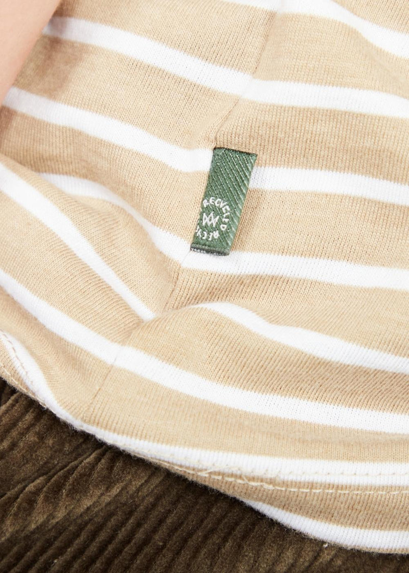 Kronstadt Timmi t-shirt af økologisk bomuld og genanvendt polyester med striber. Tee Sand