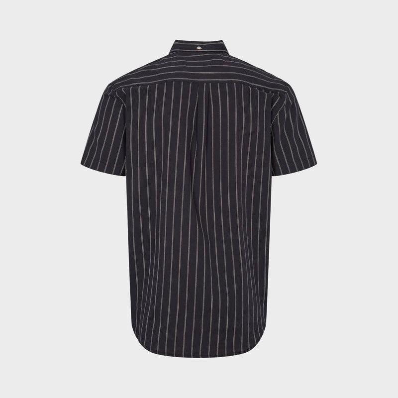 Kronstadt Johan Stripe 05 S/S poplinskjorte Shirts S/S Dark grey
