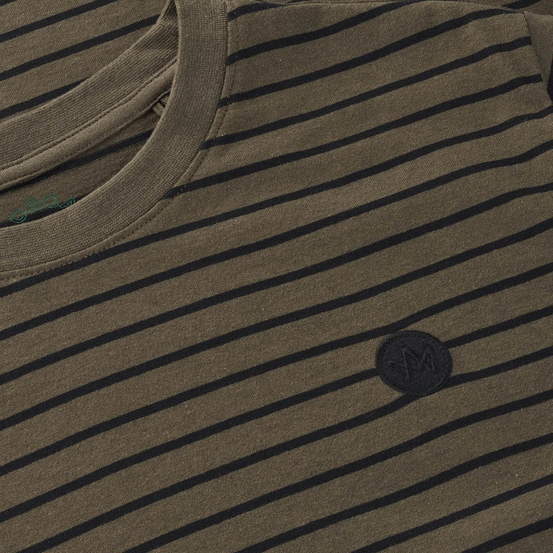 Kronstadt Kids Timmi Kids Organic/Recycled striped t-shirt T-shirts - kids Army / Black