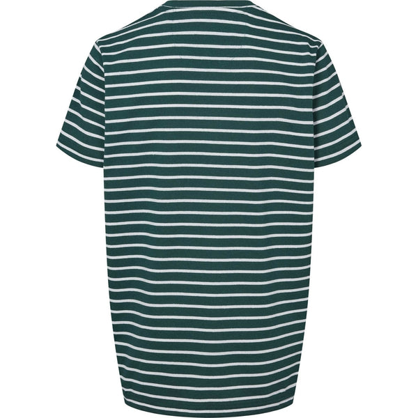 Kronstadt Kids Timmi Kids Organic/Recycled striped t-shirt T-shirts - kids Mallard green/White
