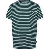 Kronstadt Kids Timmi Kids Organic/Recycled striped t-shirt T-shirts - kids Mallard green/White