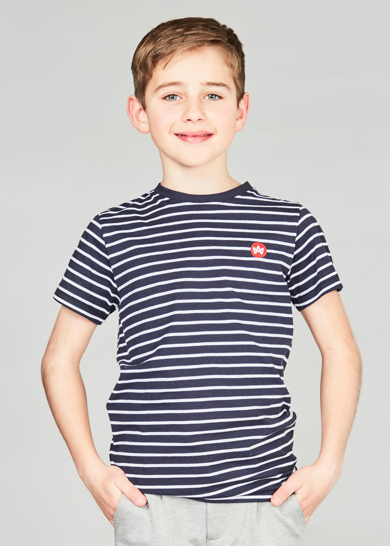 Kronstadt Kids Timmi Kids Organic/Recycled striped t-shirt T-shirts - kids White/Navy